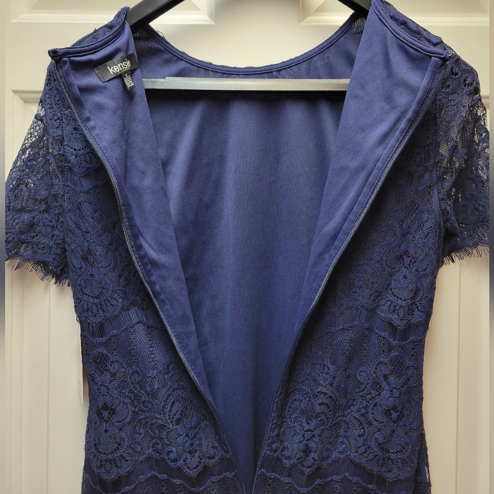Kensie Midnight Blue Lace Mini Dress Size 6 Cocktail Evening - Picture 10 of 15